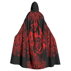 Red Skull Mandala Hooded Cloak - Wonder Skull