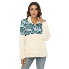Silver Puzzle Ice Skull Fleece Sweatshirt With Half Zip - Wonder Skull