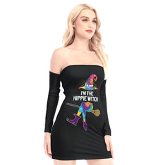 Tie Dye The Hippie Witch Off-shoulder Back Lace-up Dress - Wonder Skull