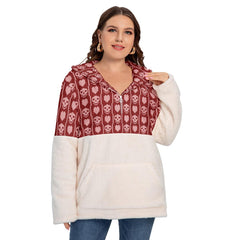 Red Skull Ugly Borg Fleece Hoodie With Half Zip - Wonder Skull