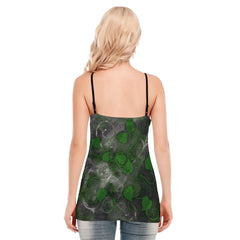 Skull Flower Purple Gothic Eyelet Lace-up Letter Dress - Wonder Skull