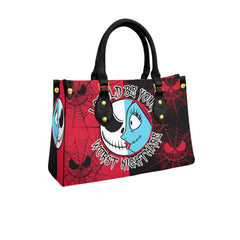 Red Nighmare Women's Tote Bag With Black Handle - Wonder Skull