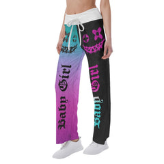 Color Block Skull Smile High-Waisted Wide leg pants - Wonder Skull