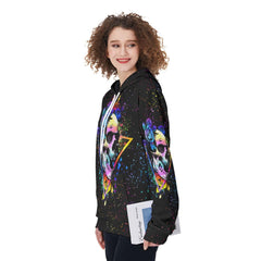 Warning This Tattooed Girl Colorful Skull Funny Hoodie For Women - Wonder Skull