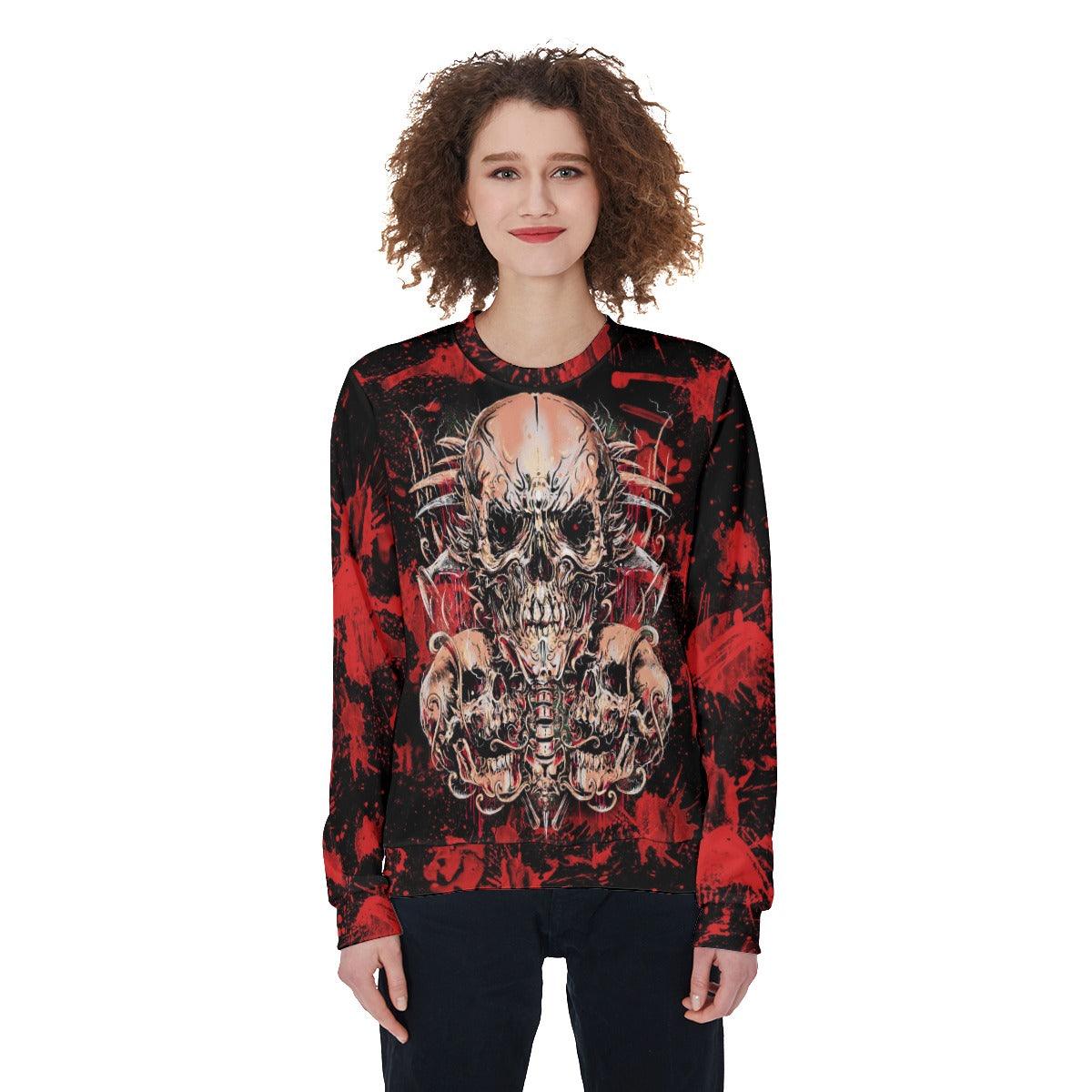 Blood Skull Heavy Fleece Sweatshirt - Wonder Skull