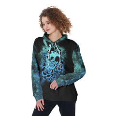 Tread Carefully Muthafuka Flower Skull Funny Hoodie For Women - Wonder Skull