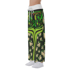 Halloween Boo Skull Art Women's High-waisted Wide Leg Pants | Wonder Skull