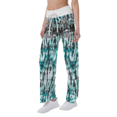 Gradiant Camo Green Skull Mom High-waisted Wide Leg Pants - Wonder Skull