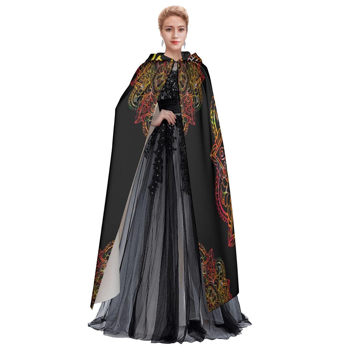 Colorful Skull Mandala Hooded Cloak - Wonder Skull