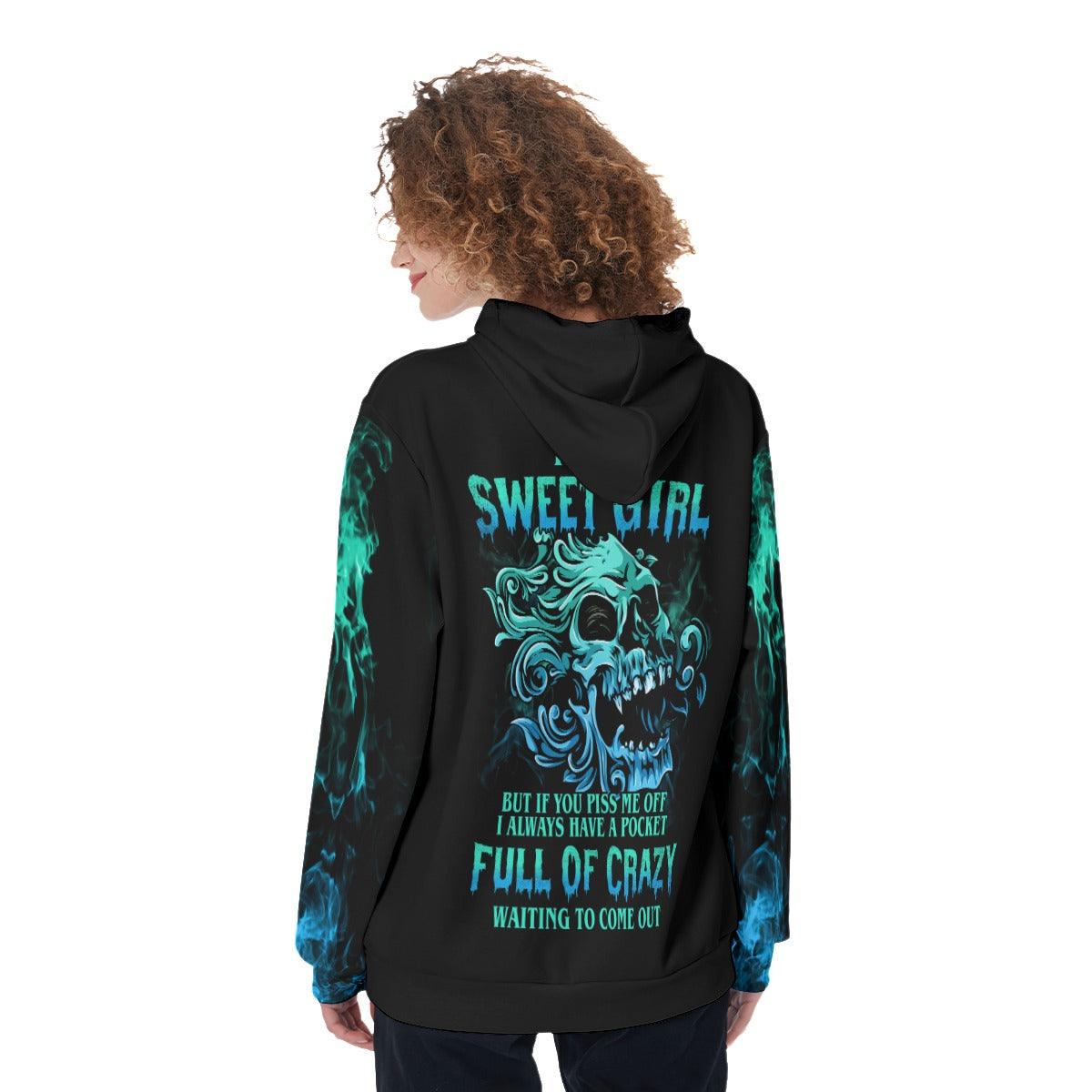 I Am A Sweet Girl Funny Hoodie For Women - Wonder Skull