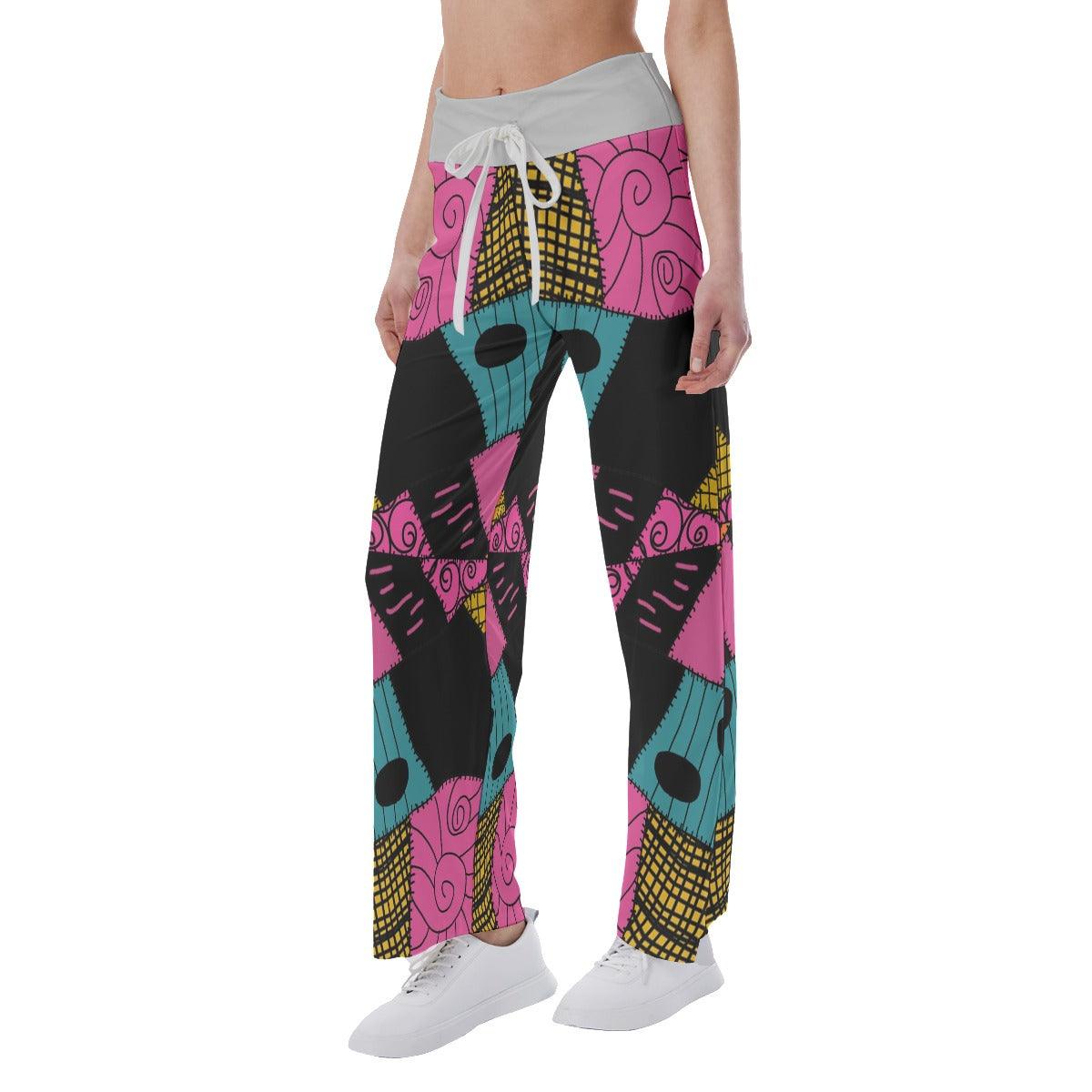 Nightmare Dress Sally Pajama Pants Print Drawstring Palazzo Lounge - Wonder Skull