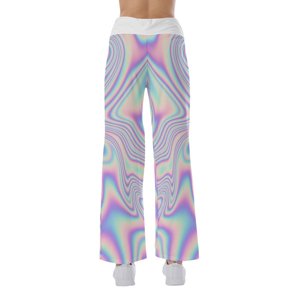 Flow Rainbow TieDye Gradiant Skull High-waisted Wide Leg Pants - Wonder Skull