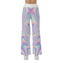 Flow Rainbow TieDye Gradiant Skull High-waisted Wide Leg Pants - Wonder Skull