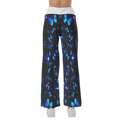Leon Butterfly Skull High-waisted Wide Leg Pants - Wonder Skull