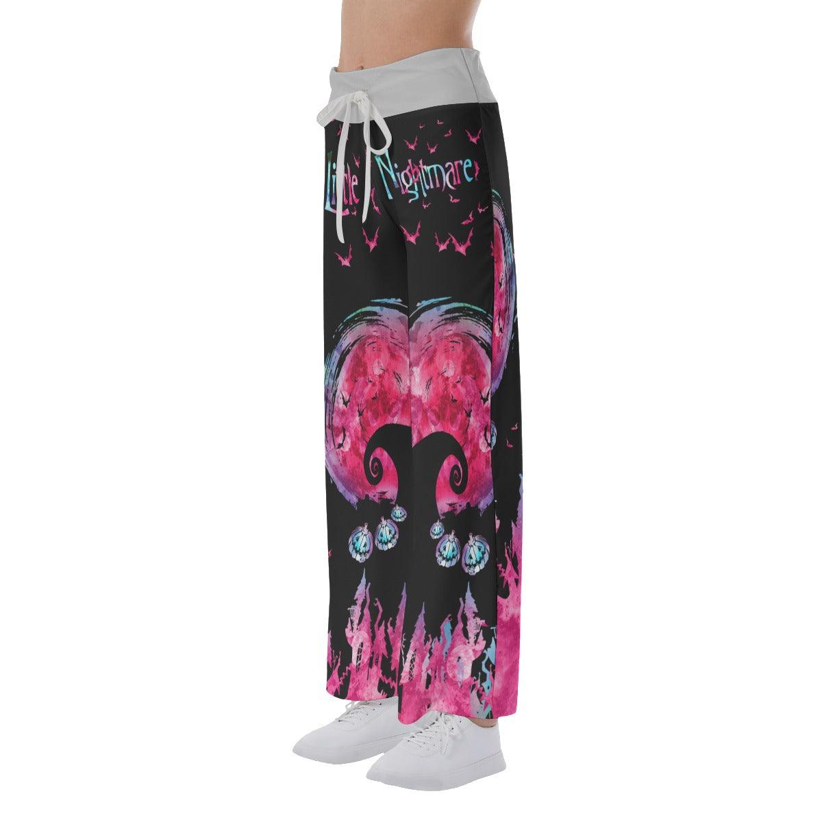 Little Nightmare Pink High-waisted Straight-leg Trousers - Wonder Skull