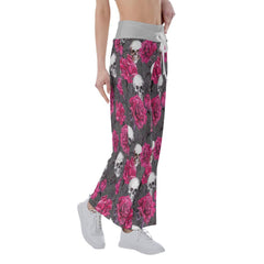 Skull And Rose High-waisted Straight-leg Trousers - Wonder Skull