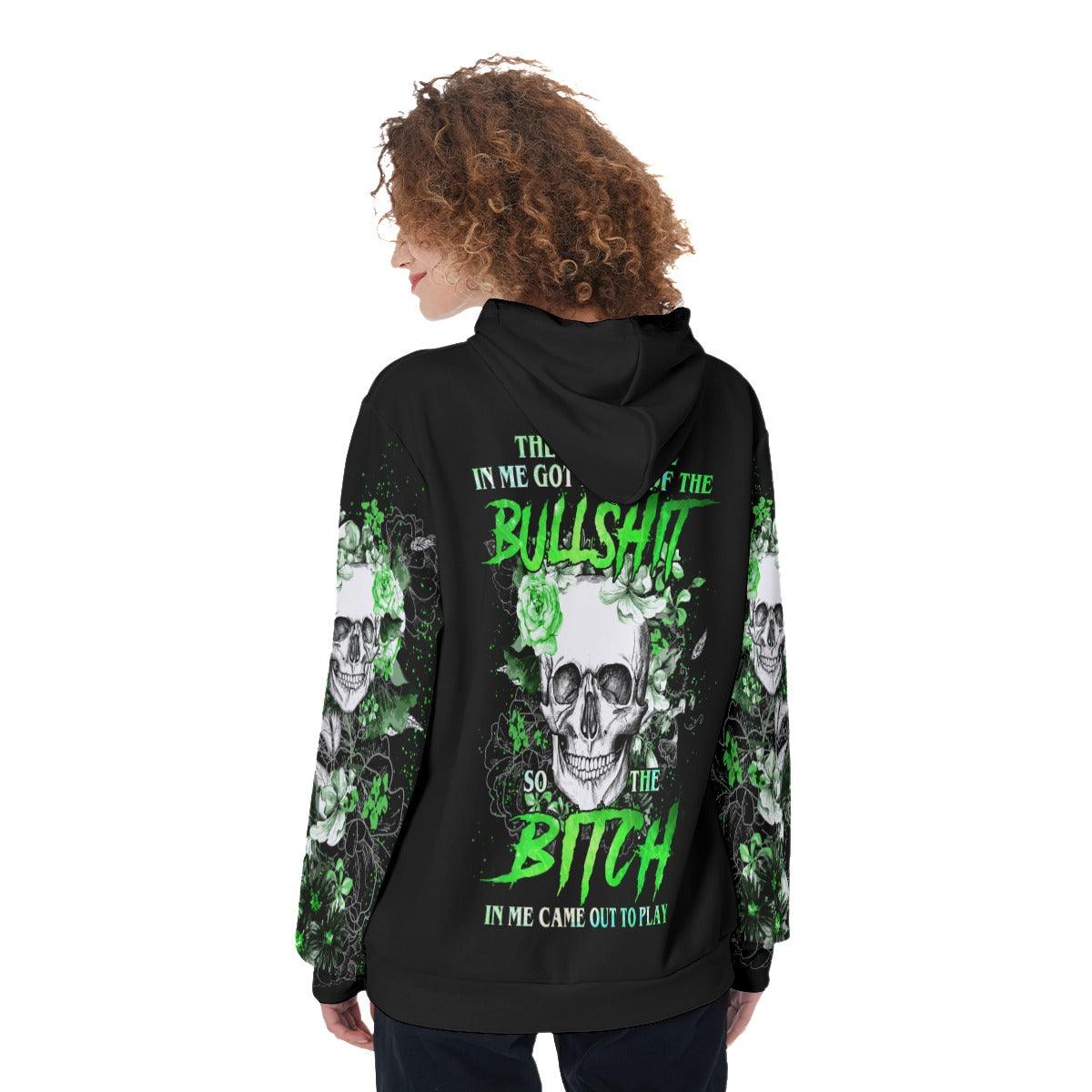 Green Flower Skull The Good Girl In Me Funny Hoodie For Women - Wonder Skull