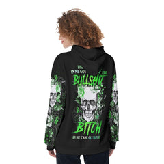 Green Flower Skull The Good Girl In Me Funny Hoodie For Women - Wonder Skull