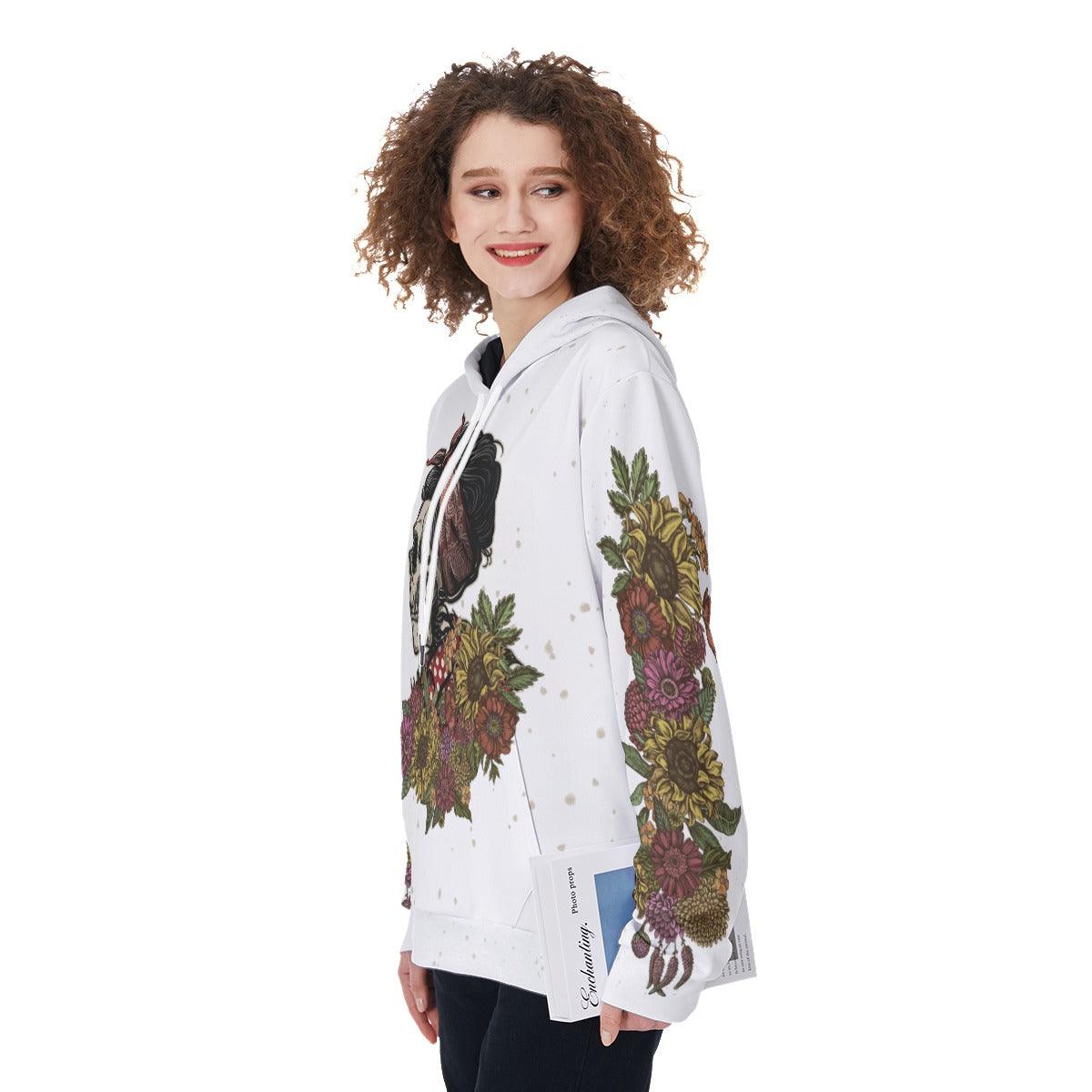 Warning This Tattooed Girl Flower Funny Hoodie For Women - Wonder Skull