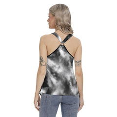 Rose Skull Gothic Women's Racing Tank Top With Irregular - Wonder Skull