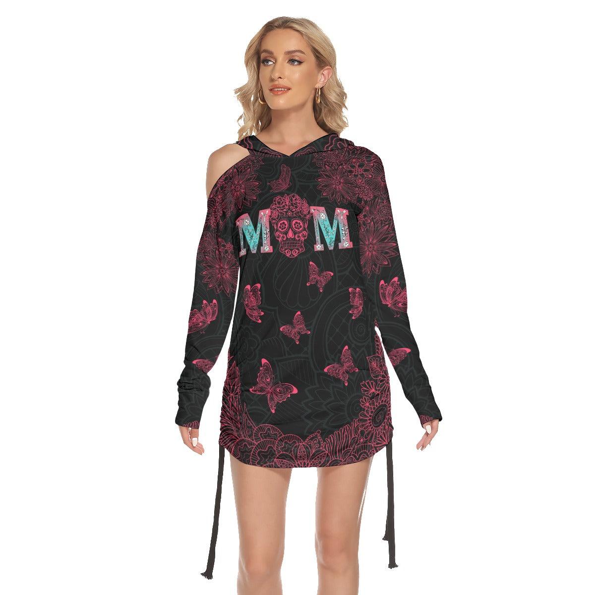 Hot Skull Mom Butter One-shoulder Dress - Wonder Skull