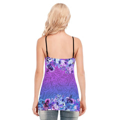 Skull Flower Pattern Gothic Eyelet Lace-up Letter Dress - Wonder Skull