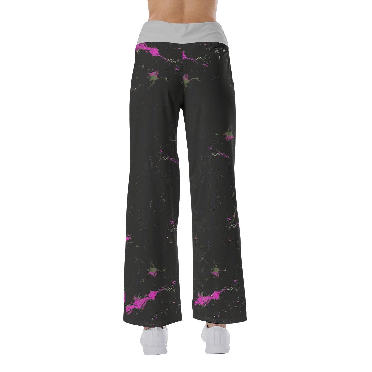 Sweet Dream Pink Skull Smile High-waisted Straight-leg Trousers - Wonder Skull