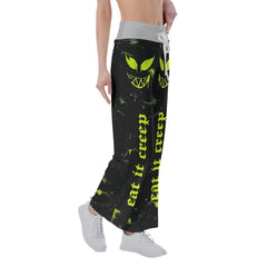 Eat It Creep Skull Smile High-waisted Straight-leg Trousers - Wonder Skull