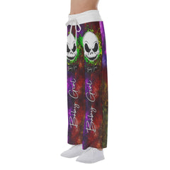 Night Wonder Skull Abtract Color High-waisted Wide Leg Pants - Wonder Skull