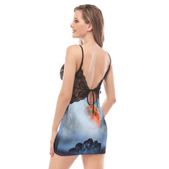 Scary Wolves Lace Chemise Nightgown - Wonder Skull