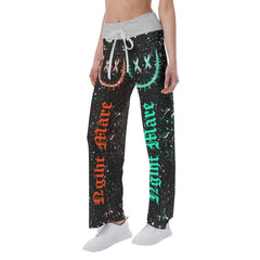 Nightmare Face Smile Half Galaxy High-waisted Wide Leg Pants - Wonder Skull