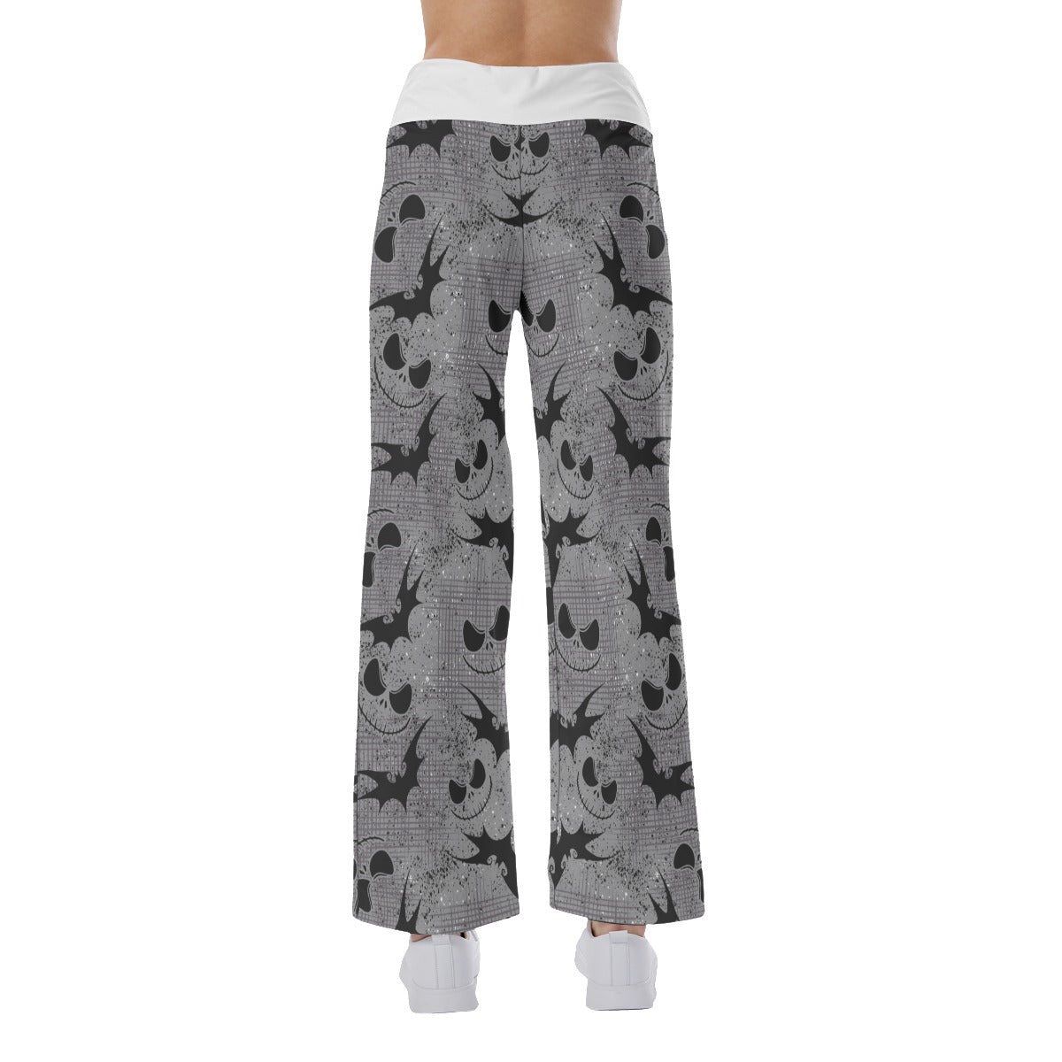 Halloween Grey Nightmare Bat Women's High-waisted Wide Leg Pants | Wonder Skull