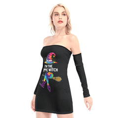 Tie Dye The Hippie Witch Off-shoulder Back Lace-up Dress - Wonder Skull