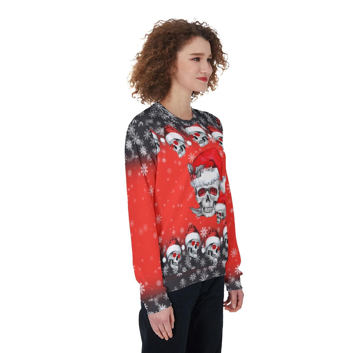 Red Skull Snowflake Heavy Fleece Sweatshirt - Wonder Skull