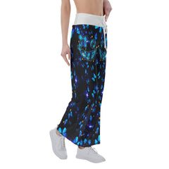 Neon Light Skull Butterfly High-waisted Wide Leg Pants - Wonder Skull