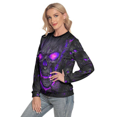 Purple Skull Lava Slim Round Neck Sweatshirt - Wonder Skull