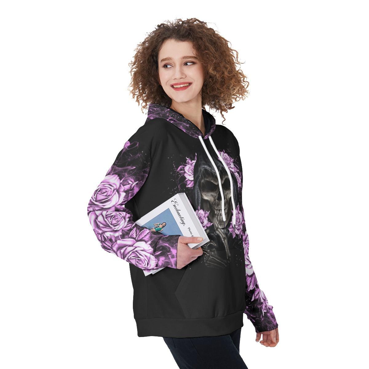 I Hate It When The Voice In My Head Gothic Skull Funny Hoodie For Women - Wonder Skull