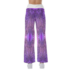 Violet Skull Mandala High-waisted Wide Leg Pants - Wonder Skull