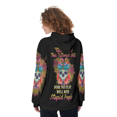 Warning This Tattooed Girl Funny Hoodie For Women - Wonder Skull