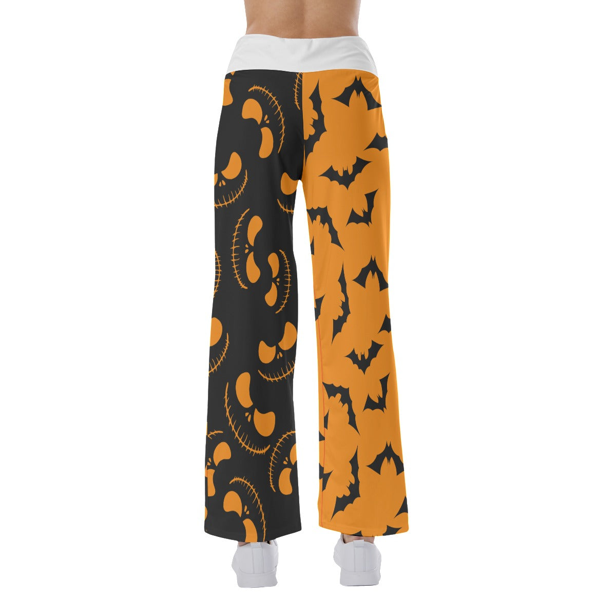 Halloween Bat Nightmare Women's High-waisted Wide Leg Pants | Wonder Skull
