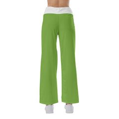 Green Skull Creep Creep High-waisted Wide Leg Pants - Wonder Skull