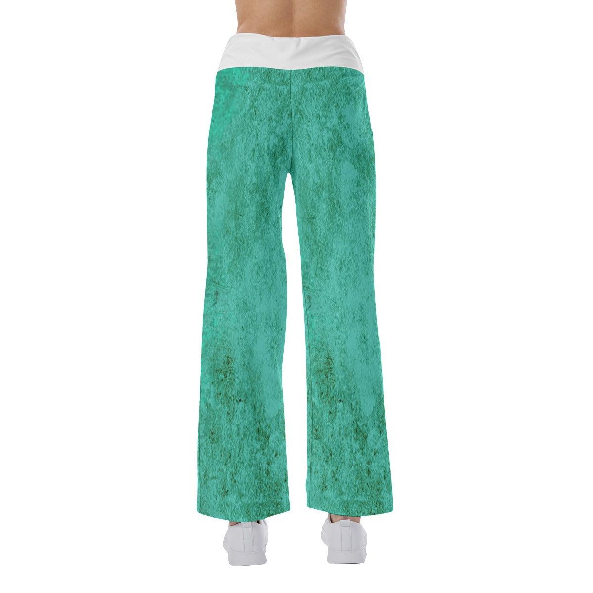 Green In The Horror Smile High-waisted Straight-leg Trousers - Wonder Skull
