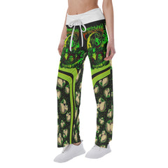 Halloween Boo Skull Art Women's High-waisted Wide Leg Pants | Wonder Skull