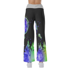 Little Nightmare Purple High-waisted Straight-leg Trousers - Wonder Skull