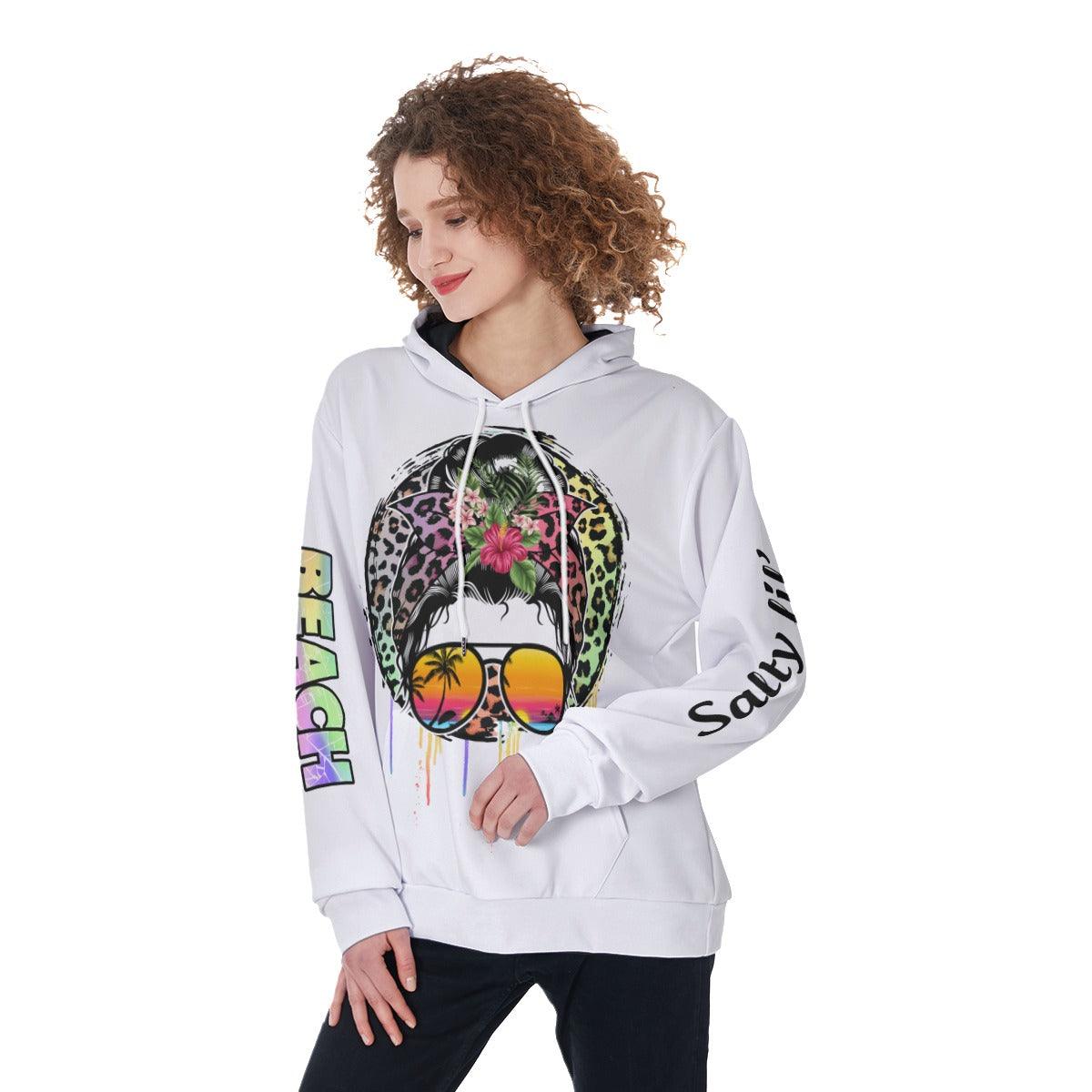 Salty Lil' Beach Funny Hoodie For Women - Wonder Skull