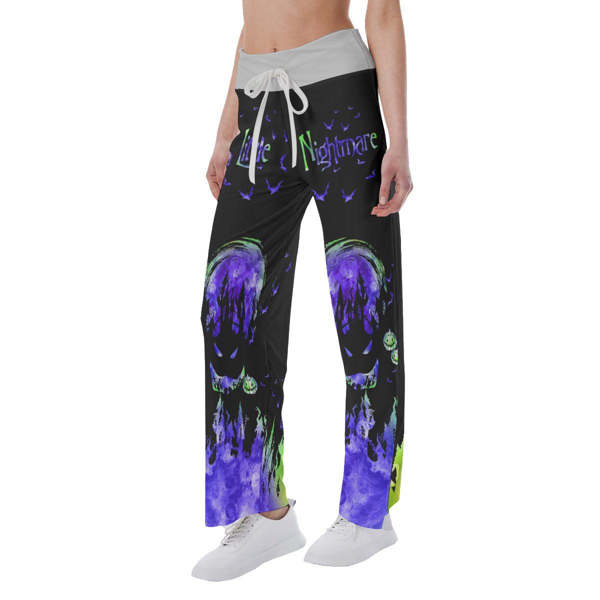 Little Nightmare Purple Pumpkins High-waisted Straight-leg Trousers - Wonder Skull