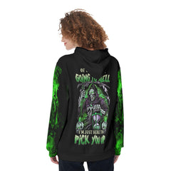 I'm Just Here To Pick You Up Funny Hoodie For Women - Wonder Skull