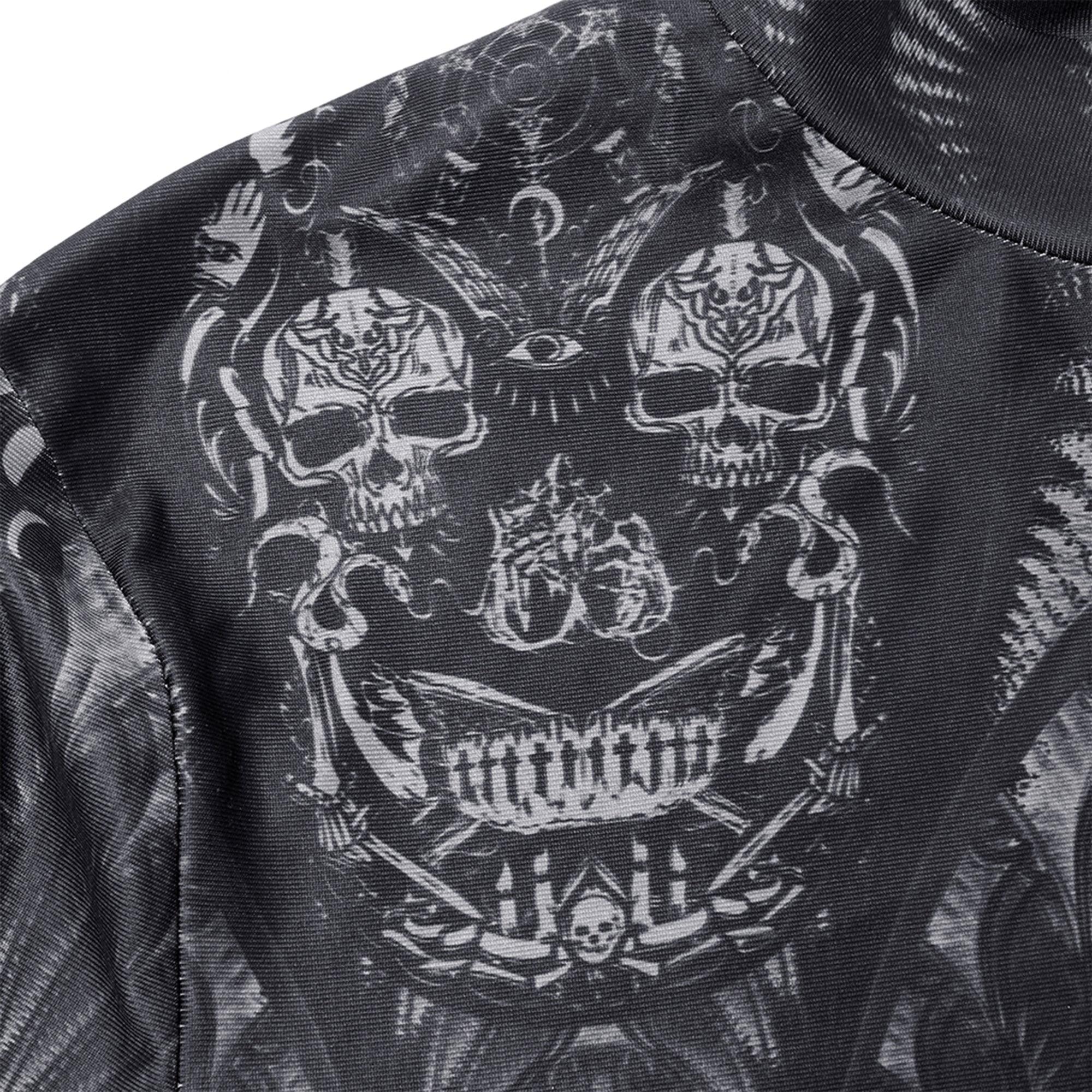 Gothic Skeleton Print Mesh Slim T-shirt, Sexy Long Sleeve Costume For Women - Wonder Skull