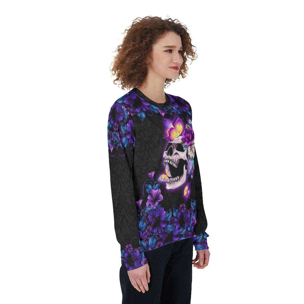 Skull Flower Heavy Fleece Sweatshirt - Wonder Skull