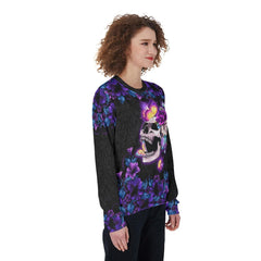 Skull Flower Heavy Fleece Sweatshirt - Wonder Skull